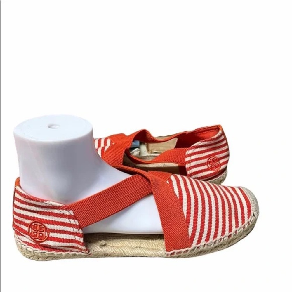 Tory Burch Espadrille Catalina Sandal Jute Striped Orange - worn once!